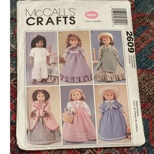 McCall’s Crafts 2609 Gotz 18” Doll Clothes Pattern Dresses Bonnets‎ Petticoats